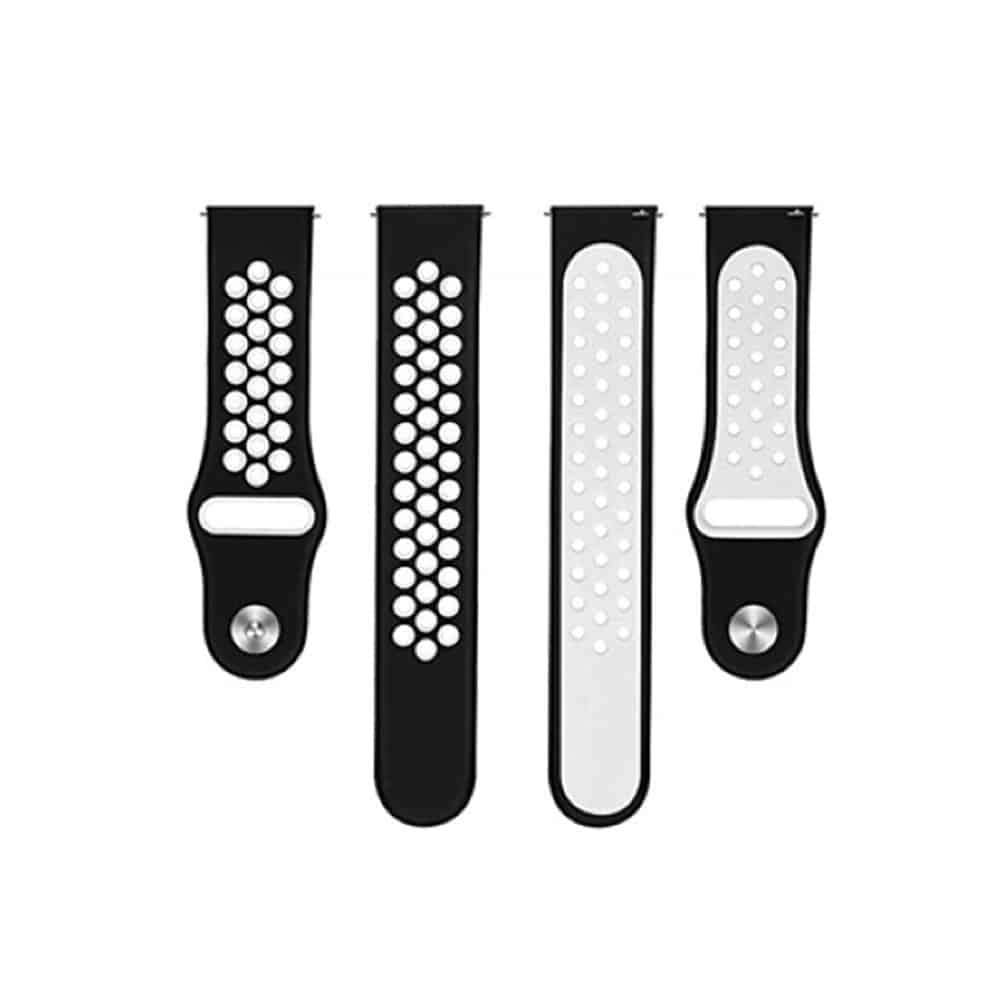 Killer Deals 20mm Silicone Strap for Samsung / Garmin / Huawei - Black / White