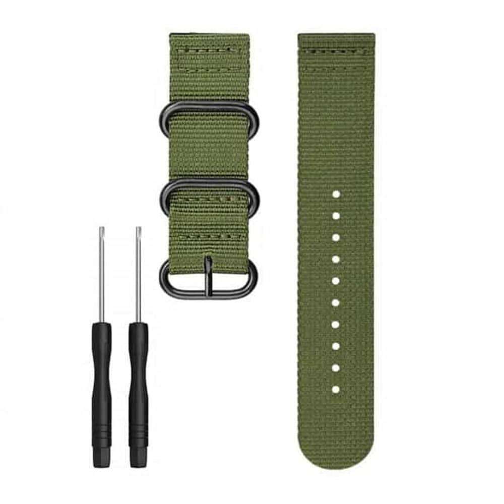 Killer Deals 22mm Nylon Strap for Garmin Fenix 5 + Pins & Tool - Green