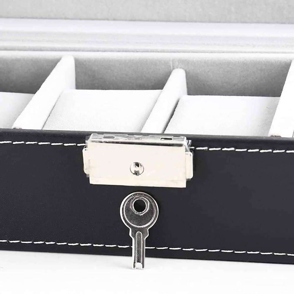 Killer Deals PU Leather 6 Slot Watch Display Box + Free Wristband Combo