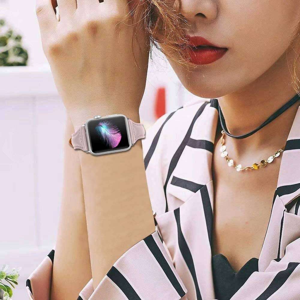 Killer Deals T shape Leather Strap for 38/40/41mm Apple Watch - Pink