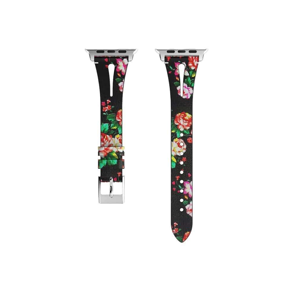 Killer Deals Leather Strap Compatible with 42/44/45mm Apple Watch - Flower