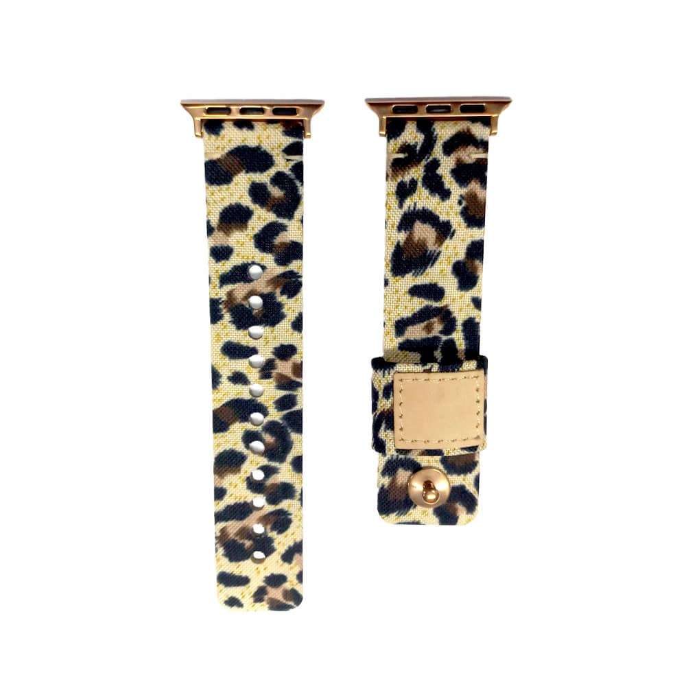 Killer Deals Nylon + Leather Strap for 38/40/41mm Apple Watch- Leopard