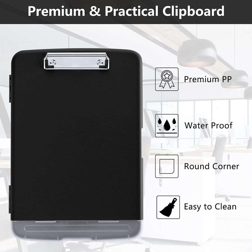 Killer Deals A4 Document Binder Clipboard- Pen Holder & Storage Compartment