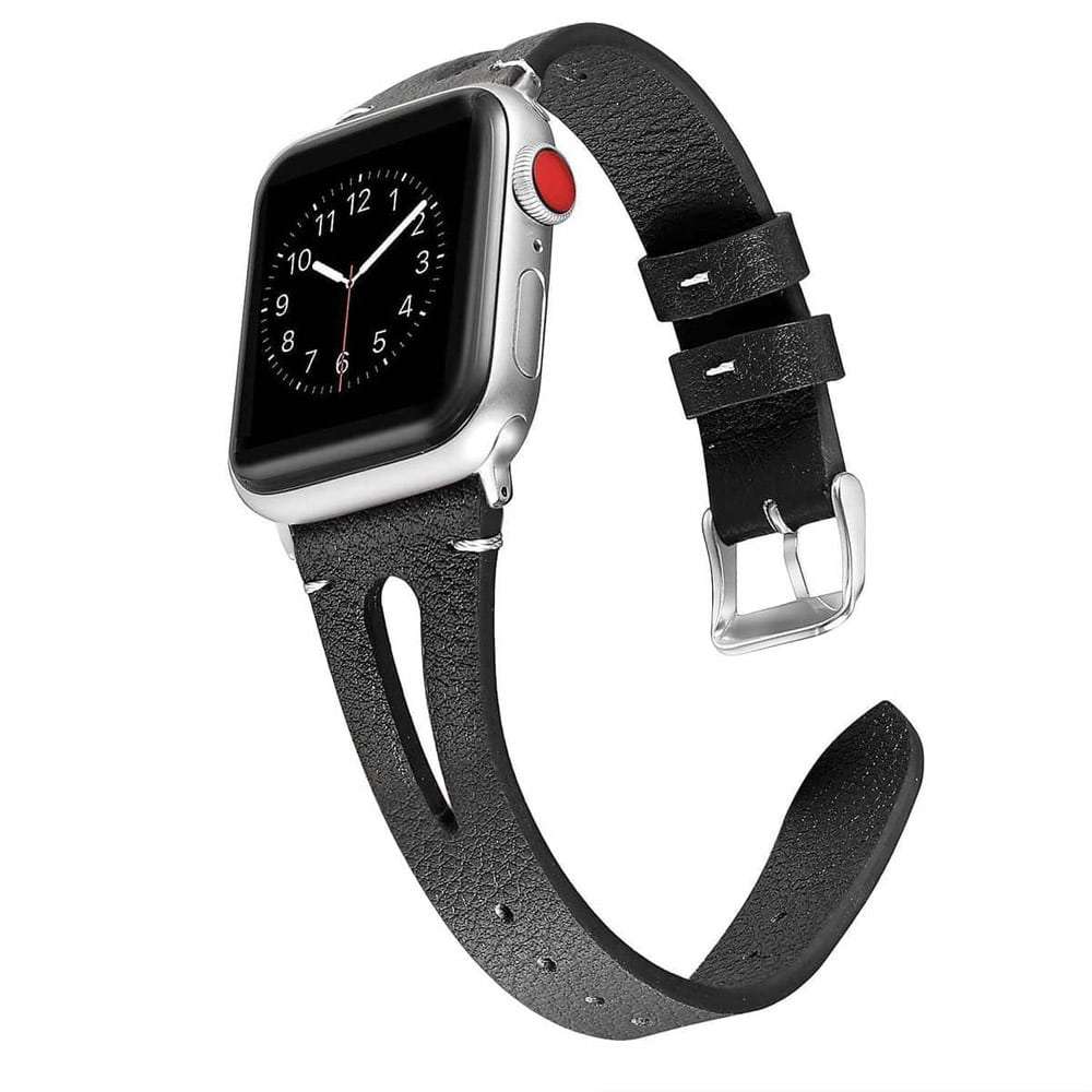 Killer Deals Leather Strap Compatible with 38/40/41mm Apple Watch - Black