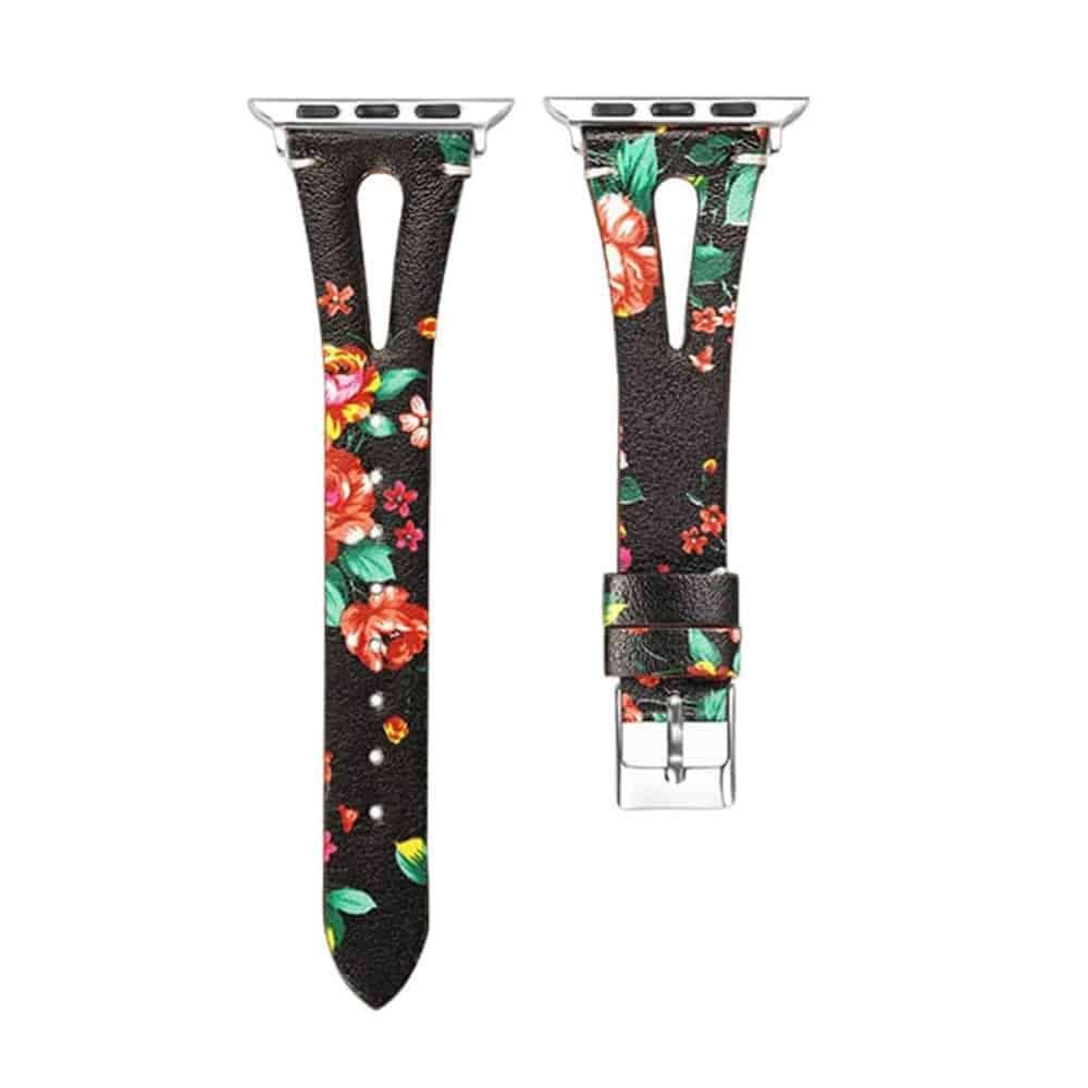 Killer Deals Leather Strap Compatible with 38/40/41mm Apple Watch - Flower