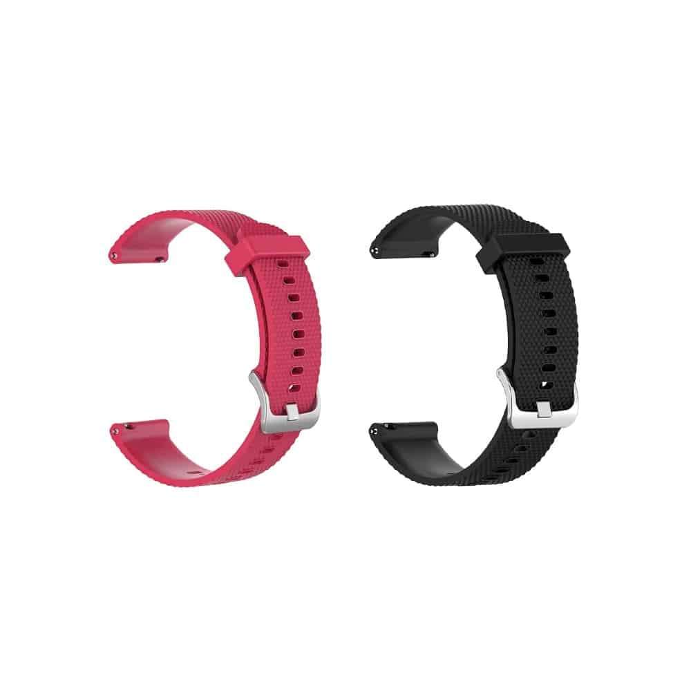 Killer Deals 18mm Quick Release Silicone Strap for Garmin Vivoactive 4S/Vivomove 3S - PINK RED+ B...