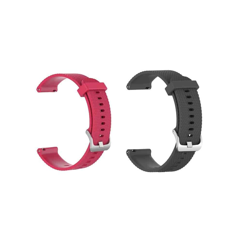 Killer Deals 18mm Quick Release Silicone Strap for Garmin Vivoactive 4S/Vivomove 3S - PINK RED+ D...