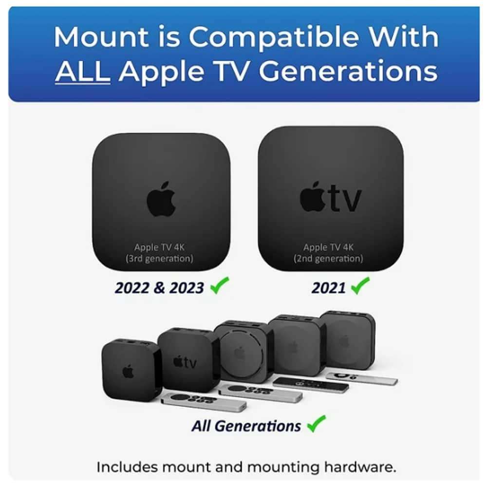 Killer Deals Wall Mount Bracket Compatible with Apple TV 4K 32GB/ 64GB - 1 Pack