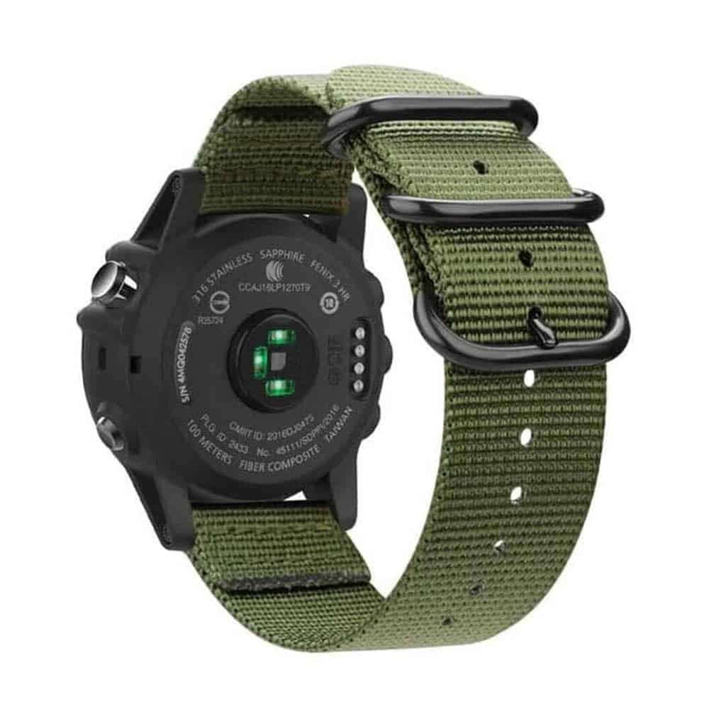 Killer Deals 22mm Nylon Strap for Garmin Fenix 5 + Pins & Tool - Green