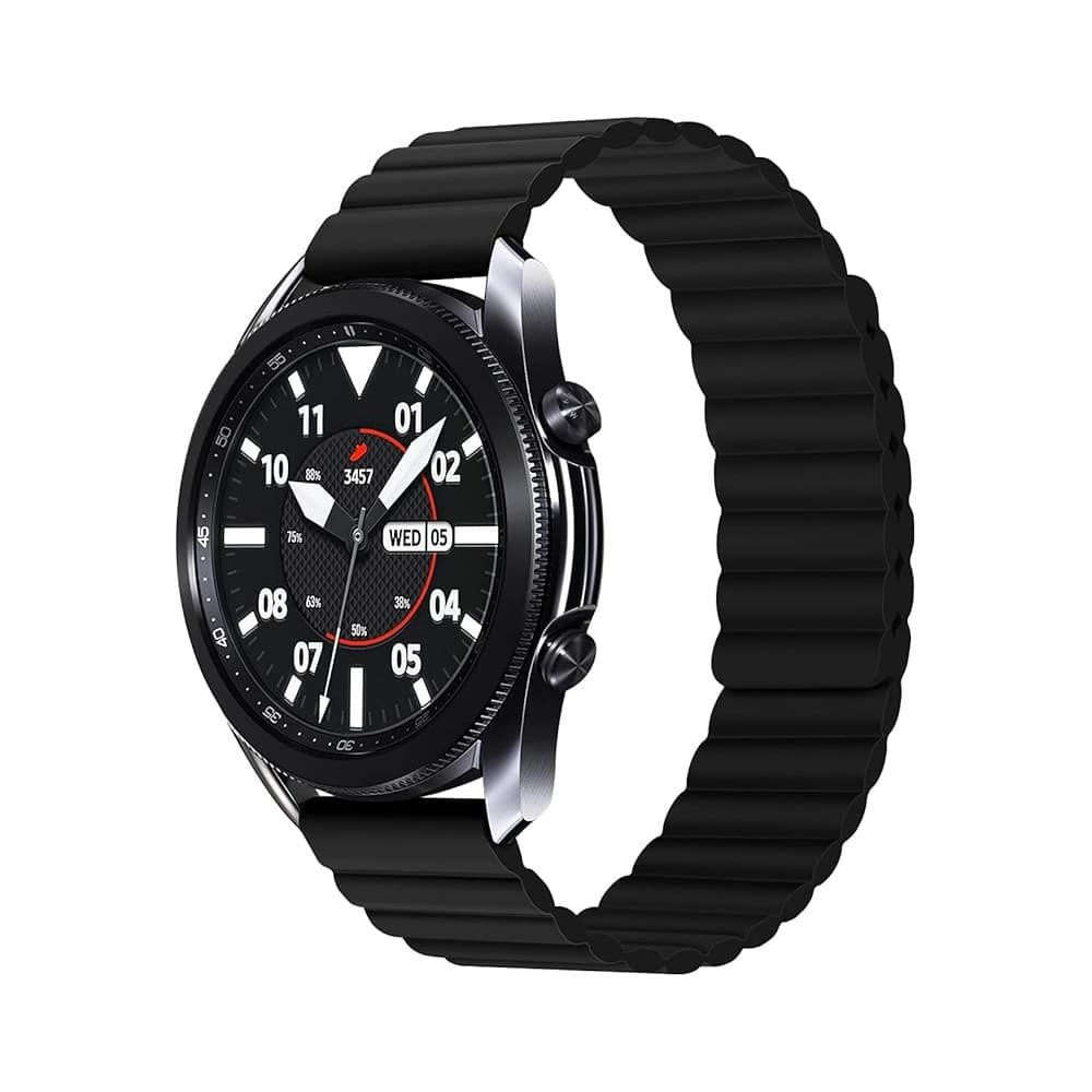 Killer Deals 22mm Universal Silicone Magnetic Strap for Huawei Samsung Garmin - Black