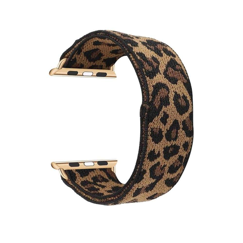 Killer Deals Stretchy Elastic Nylon Strap for 42/44/45/49mm Apple Watch- Leopard