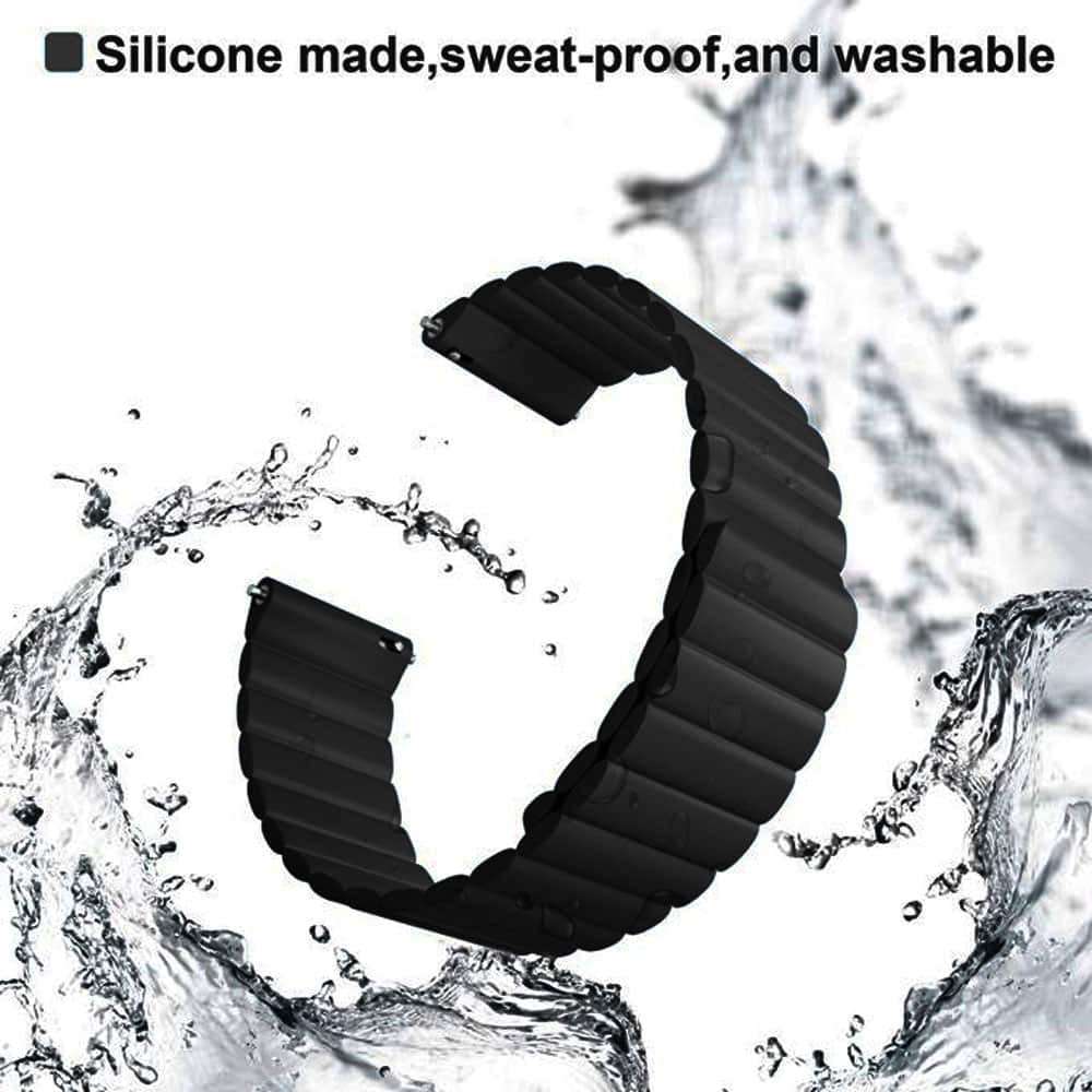 Killer Deals 20mm Universal Silicone Magnetic Strap for Huawei Samsung Garmin - Black