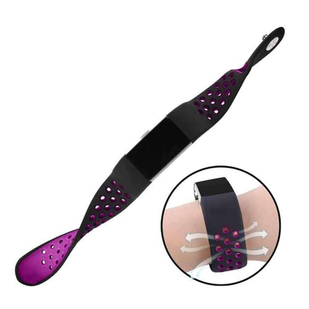 Killer Deals Silicone Strap for Fitbit Charge 2- Black & Purple- M/L