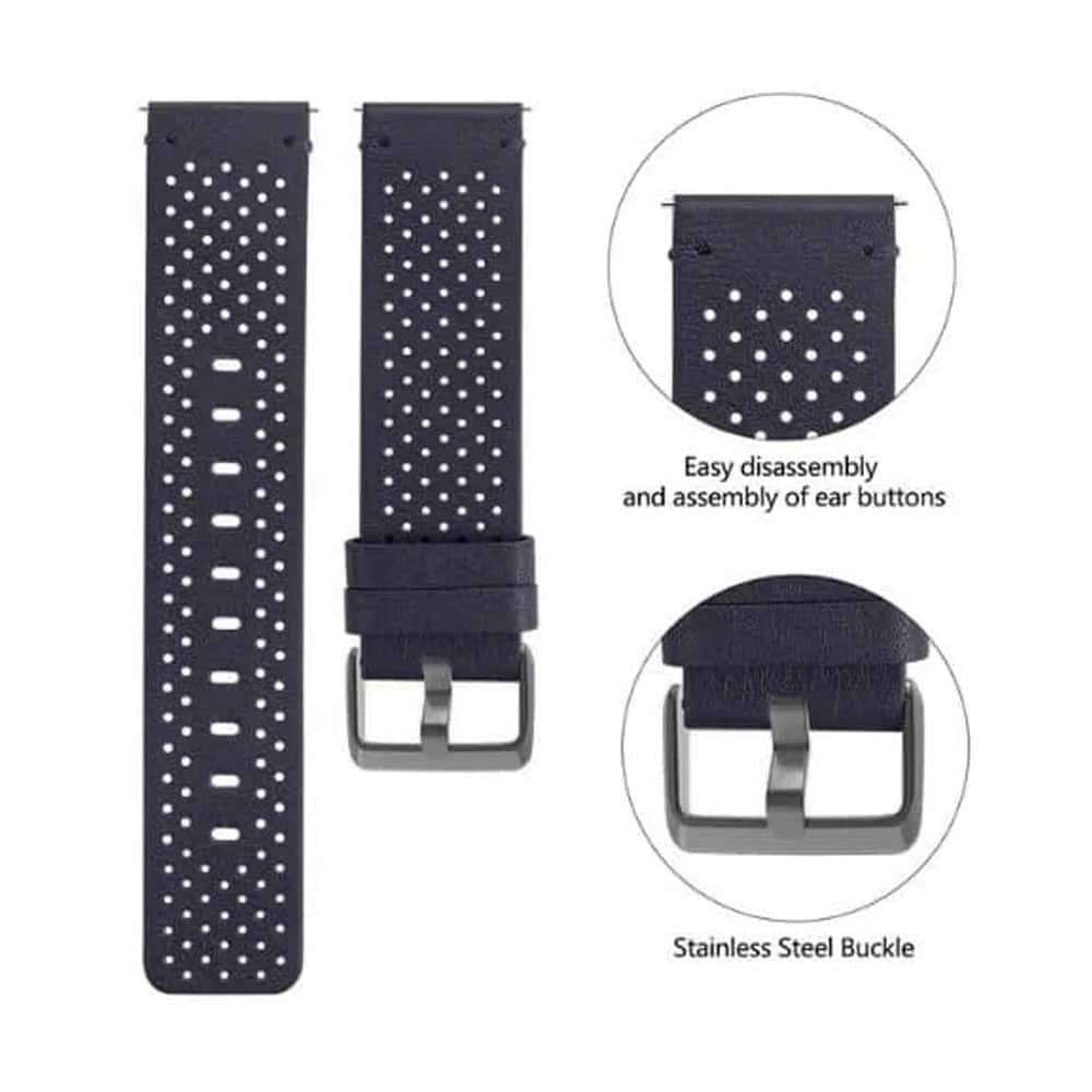 Killer Deals Fitbit Versa 2 replacement leather strap - Navy