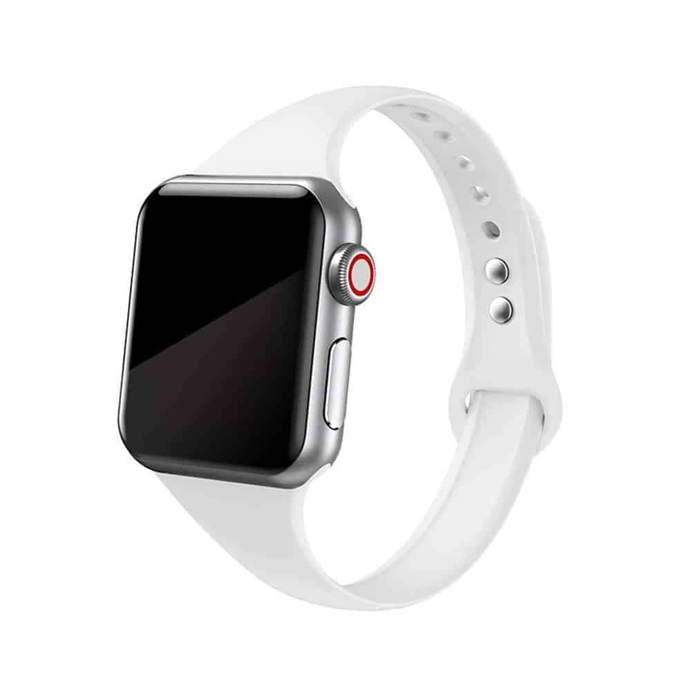 Killer Deals Slim Style Silicone Strap for 42/44/45/49mm Apple Watch- White