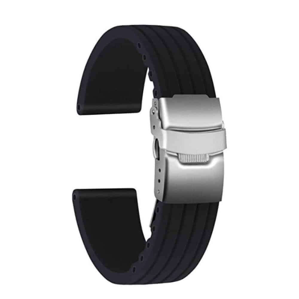 Killer Deals 22MM Waterproof Silicone Rubber Watch Strap  - Black