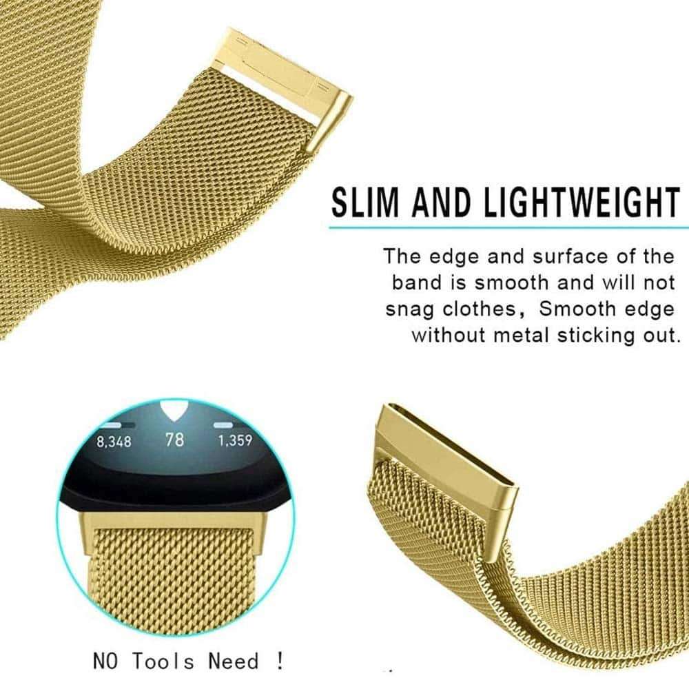 Killer Deals Fitbit Versa 3/Sense Milanese strap - Gold