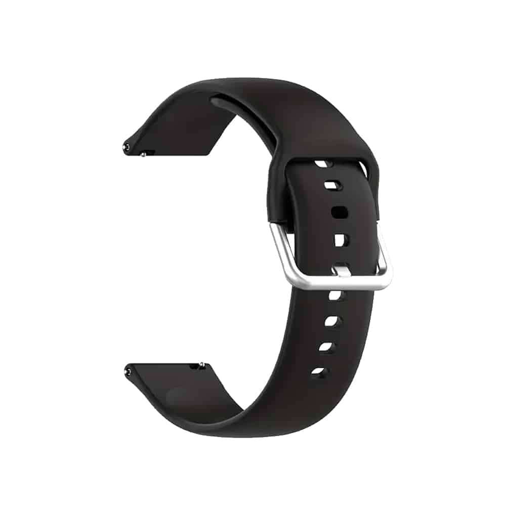 Silicone Strap Compatible with 20mm Garmin/Samsung/Huawei Smartwatch - Black