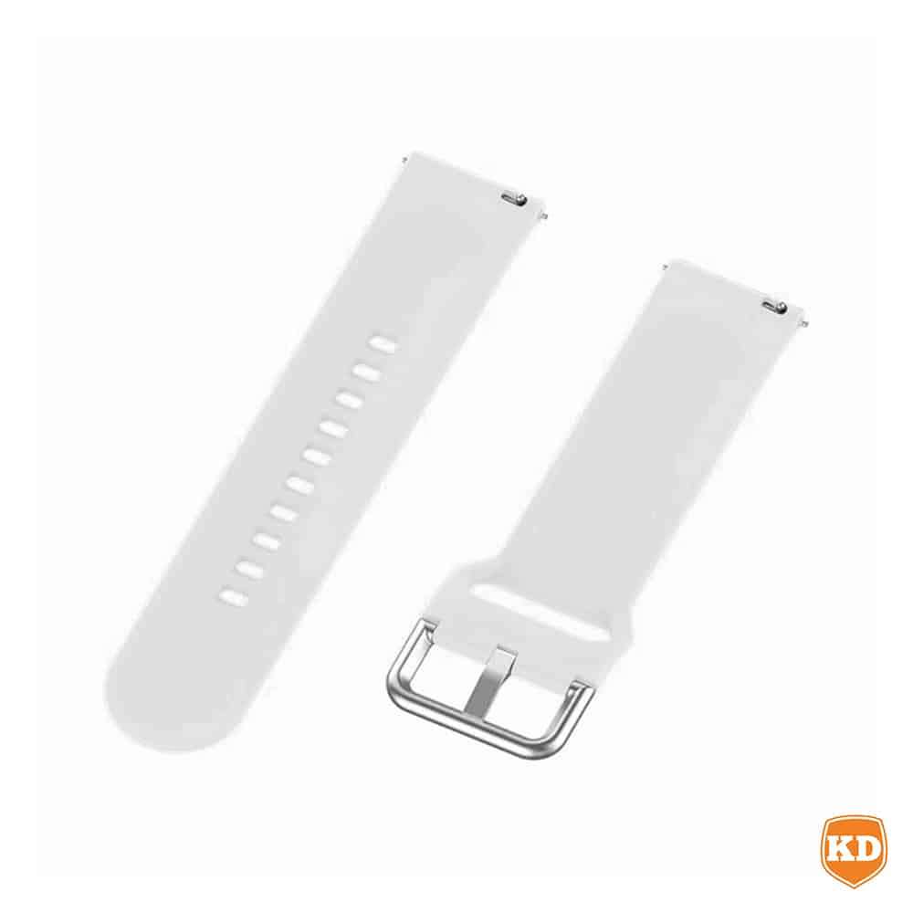 Silicone Strap Compatible with 20mm Garmin/Samsung/Huawei Smartwatch - White