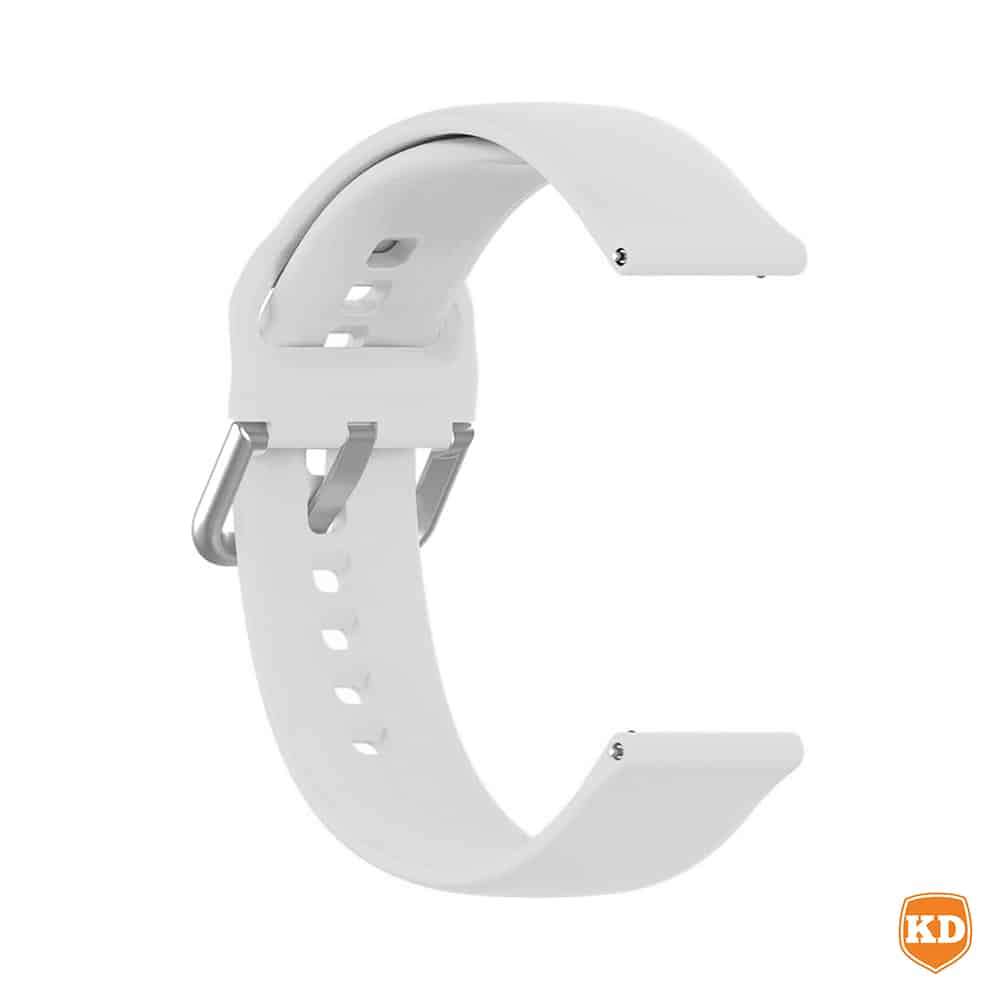 Silicone Strap Compatible with 20mm Garmin/Samsung/Huawei Smartwatch - White