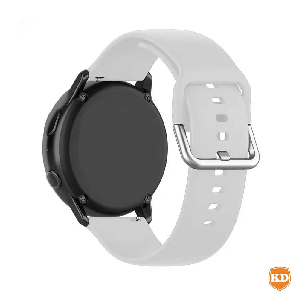 Silicone Strap Compatible with 20mm Garmin/Samsung/Huawei Smartwatch - White