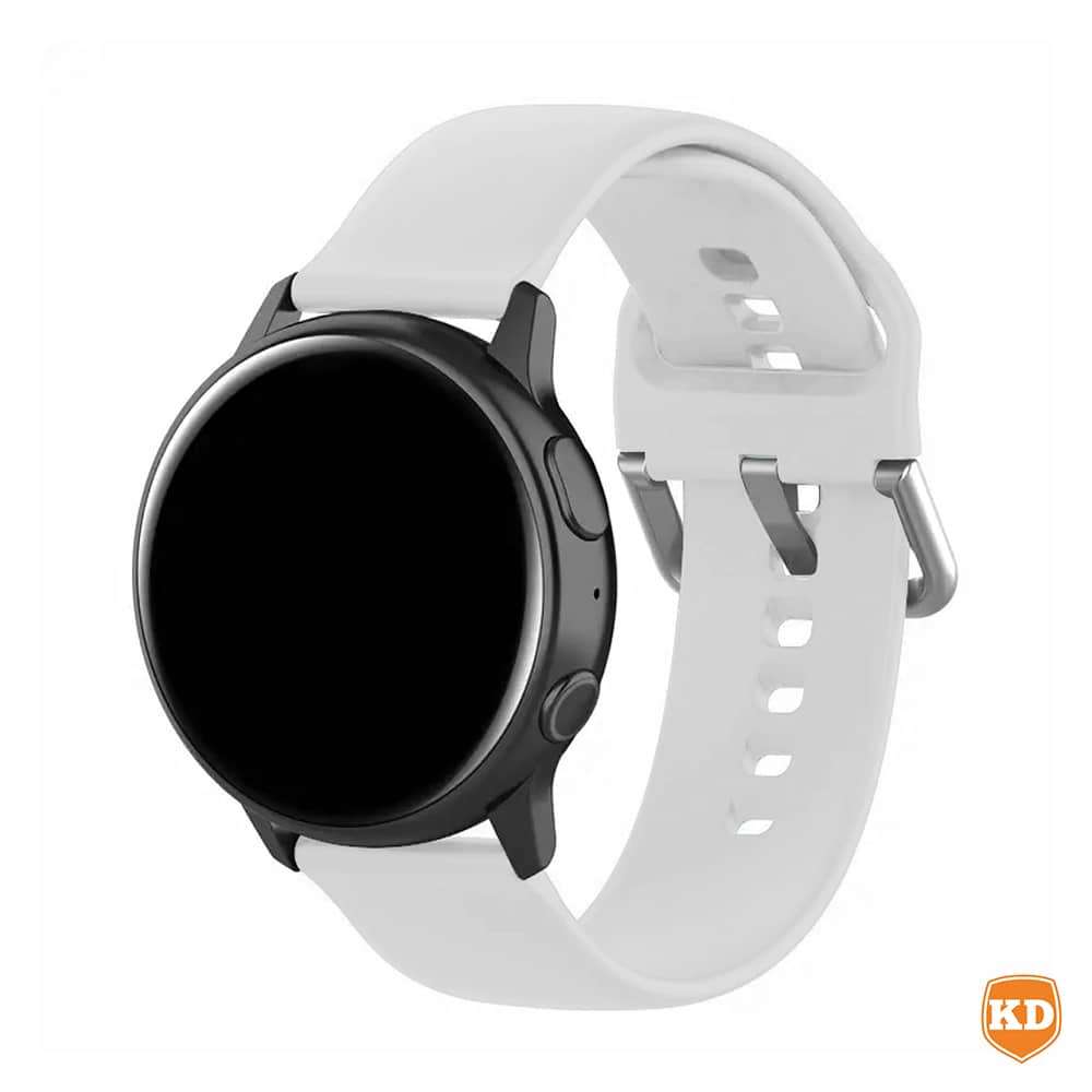 Silicone Strap Compatible with 20mm Garmin/Samsung/Huawei Smartwatch - White