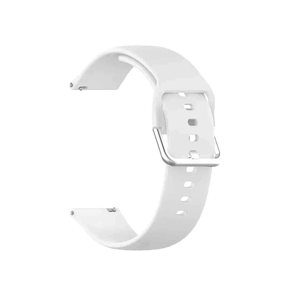 Silicone Strap Compatible with 20mm Garmin/Samsung/Huawei Smartwatch - White