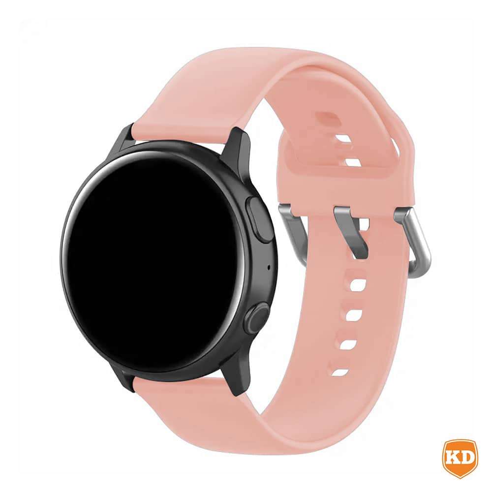 Silicone Strap Compatible with 20mm Garmin/Samsung/Huawei Smartwatch - Pink