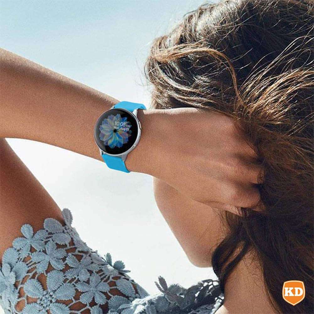 Silicone Strap Compatible with 20mm Garmin/Samsung/Huawei Smartwatch - Blue