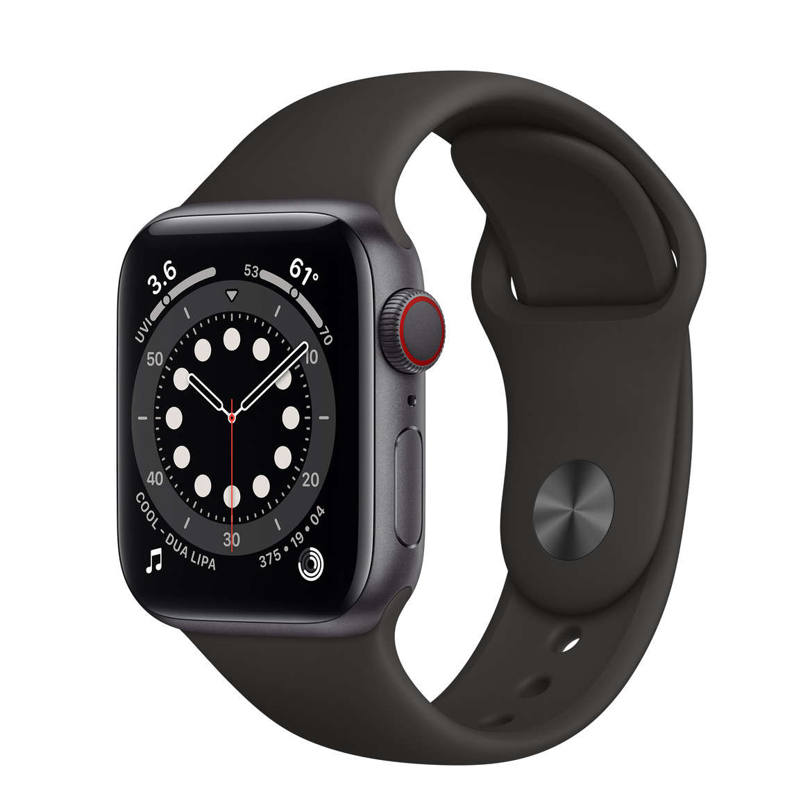 Apple Watch Series 6 GPS + Cellular (44mm) - Space Grey Case with Black Sport Band CPO