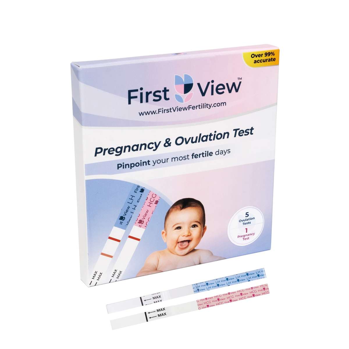 FirstView - 5 Ovulation Test Strips and 1 Pregnancy Test Strips Combo Kit
