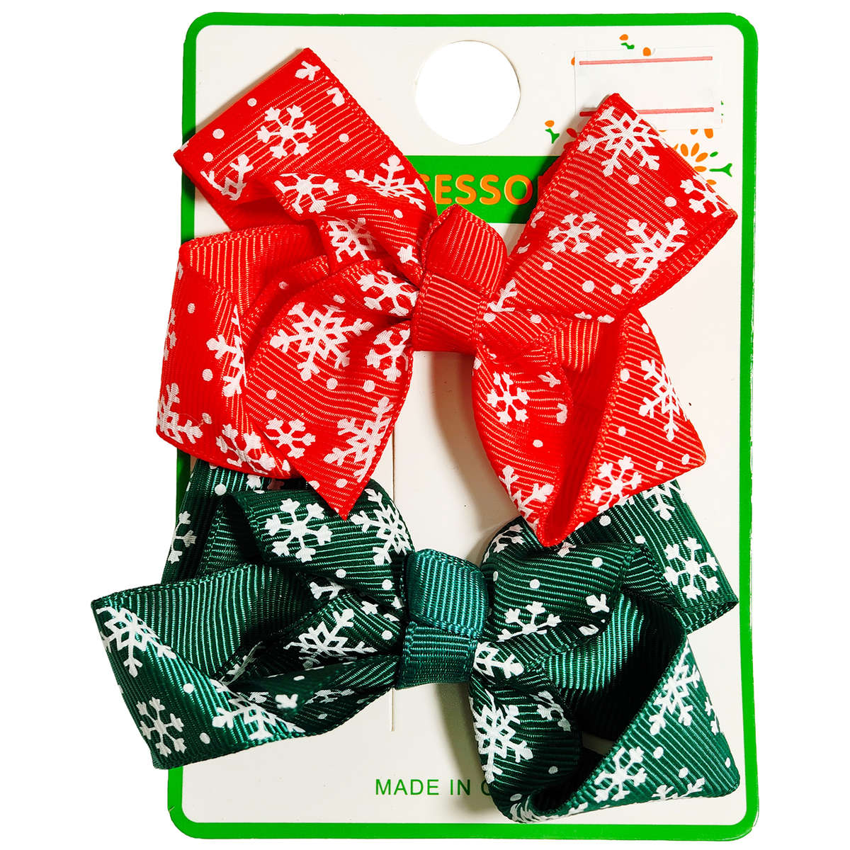 RED & GREEN CHRISTMAS BOWS (2PC)