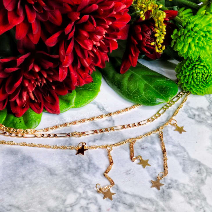 Triple Layered Gold Starry Necklace