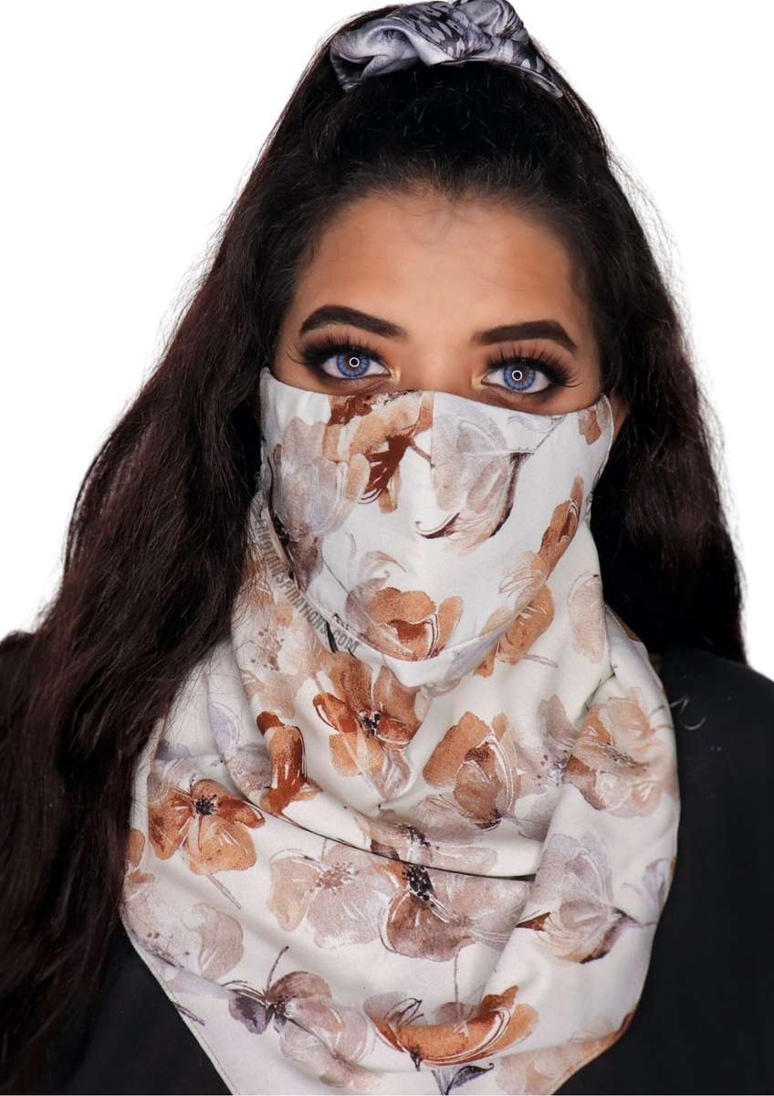 Autumn Floral Triple Layered Scarf Mask