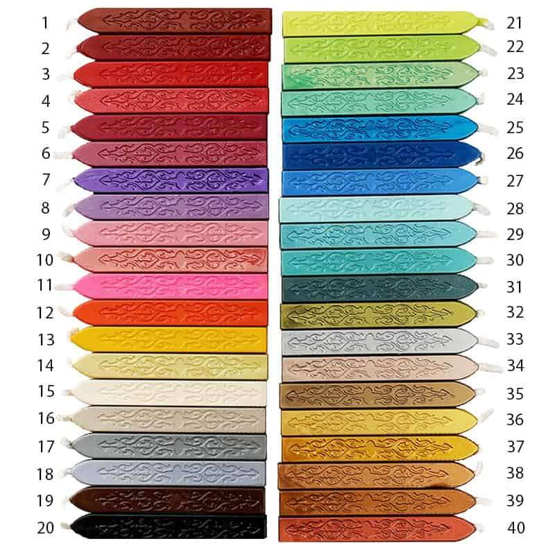 Sealing Wax Sticks Single - Wax Seal Stamp Sticks with Wicks (20-40)
