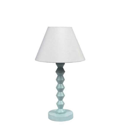 Solid Wood Egg Wash Bedside Lamp + White Polycotton Shade | WF51