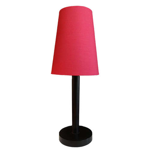 Solid Wood Lamp Stand+ Cerise Pink Colour Lamp Shade | WF78