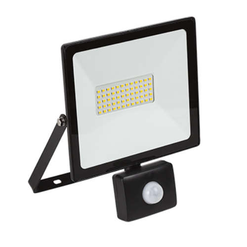 LED 50w Floodlight & Sensor Black 4000K | FS287