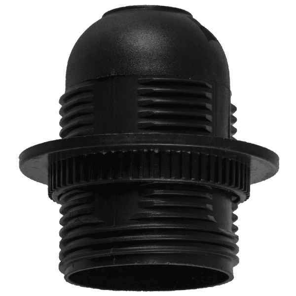 ES Black Plastic Lampholder with Ring