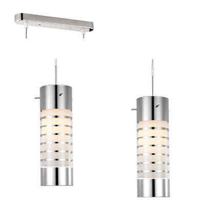 Rib Pendant Chrome E27 2x40w | JH185-CH