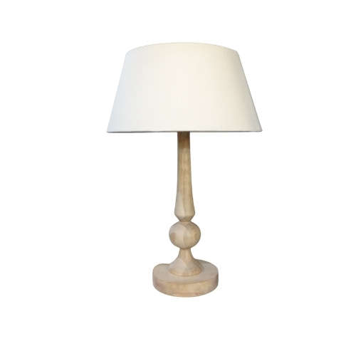 Solid Wood Bedside Lamp + Cotton Shade | WF146