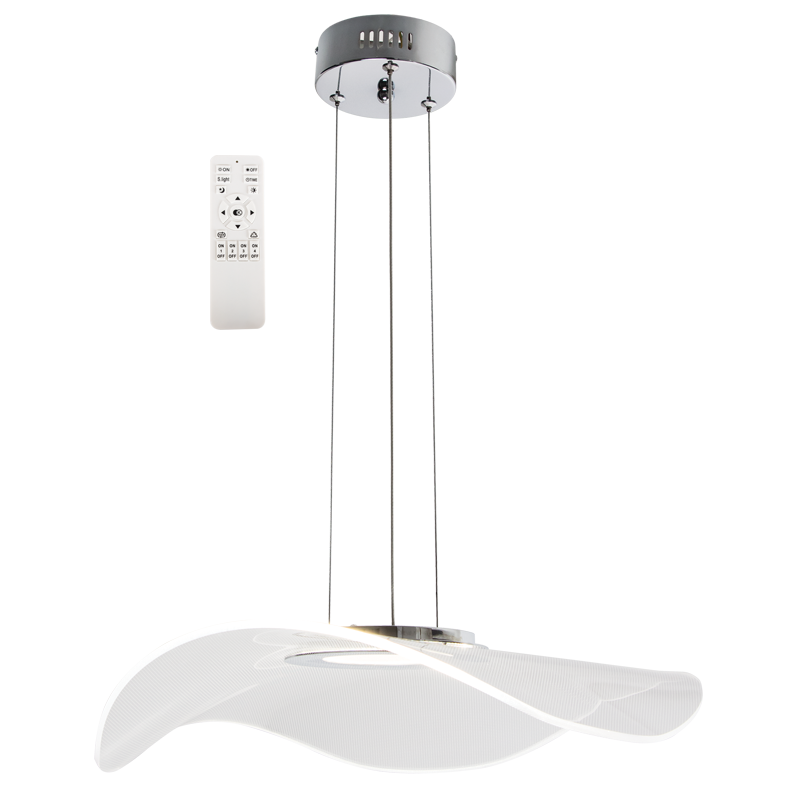 Polished Chrome and Acrylic Pendant with Remote | PEN094/1 CHROME