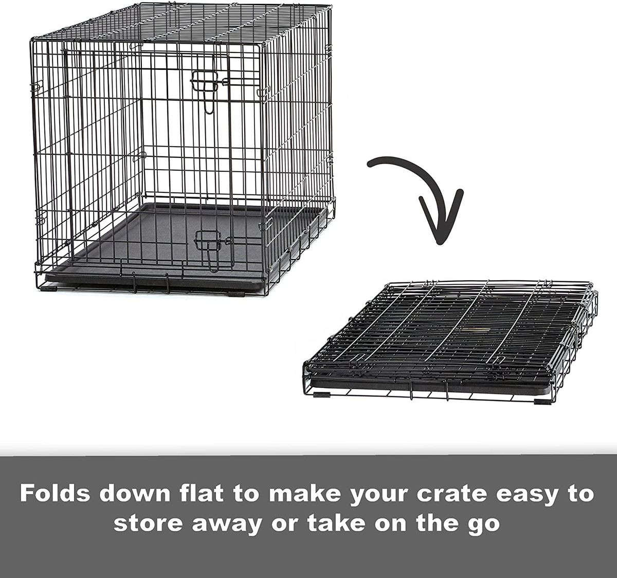 FOLDING METAL CAT BIRD DOG CRATE PET CAGE - LARGE