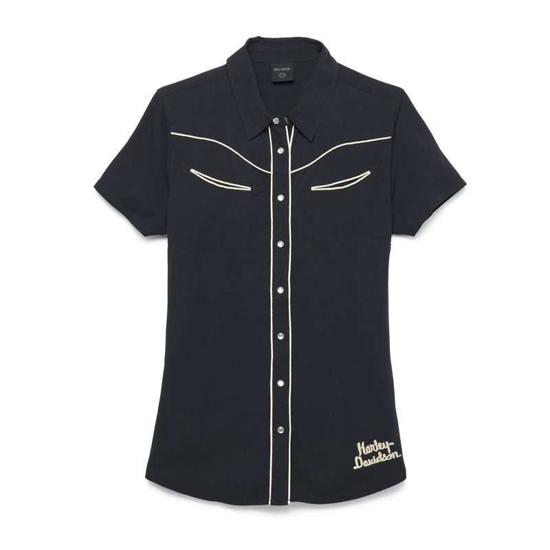 Rockers Revival Contrast Piping Shirt - M