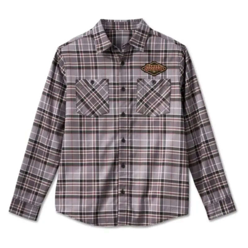Mens 120th Anniversary Plaid Shirt  Grey Plaid - 2XL