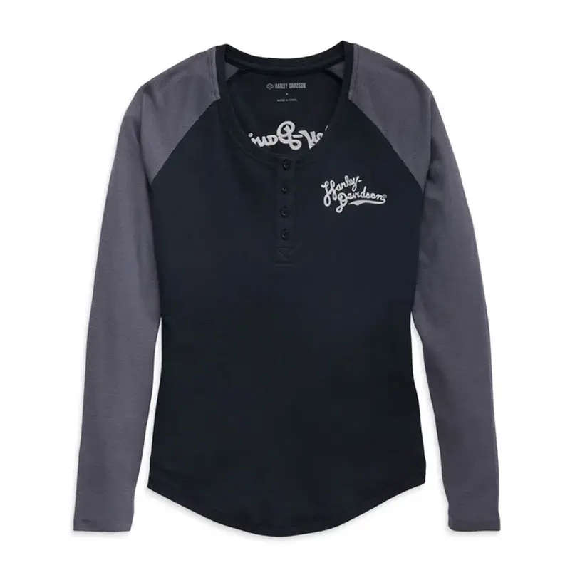 Women's Timeless Silver Wing Henley - L