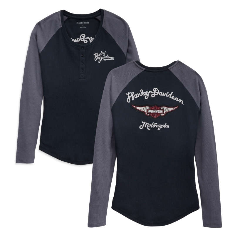 Women's Timeless Silver Wing Henley - L