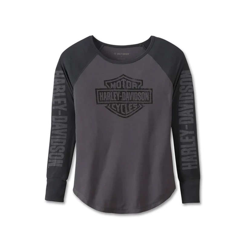 Women's Authentic Bar &amp; Shield Rib-Knit Top - Colorblocked - Blackened Pearl - XL XL