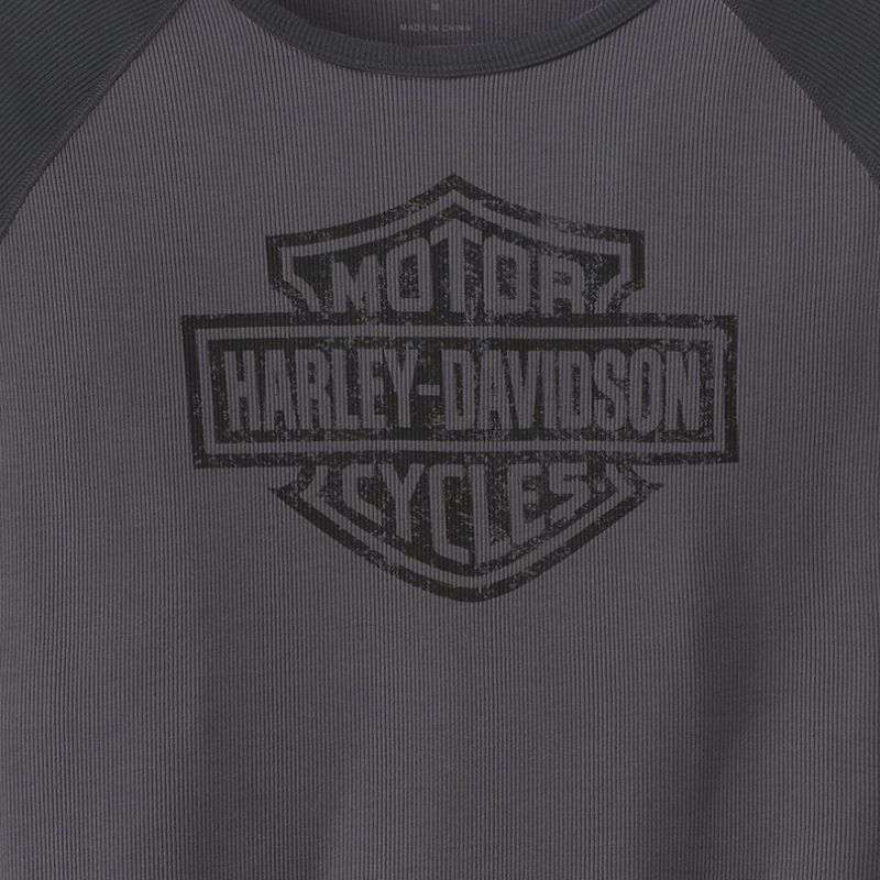 Women's Authentic Bar &amp; Shield Rib-Knit Top - Colorblocked - Blackened Pearl - XL XL