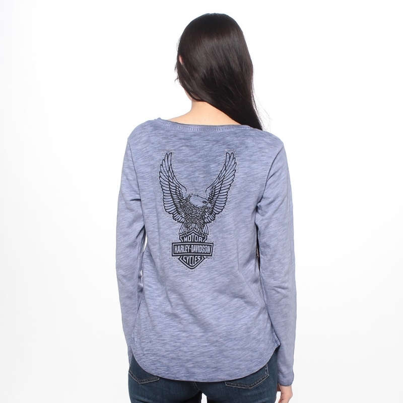 Women's Throttle Lace-Up Knit Top - Colony Blue